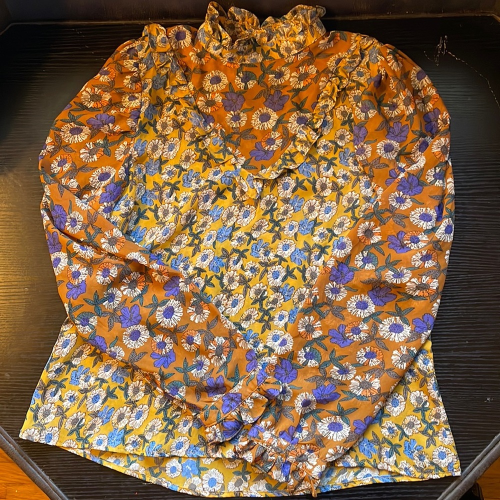 Boohoo Floral ruffle blouse